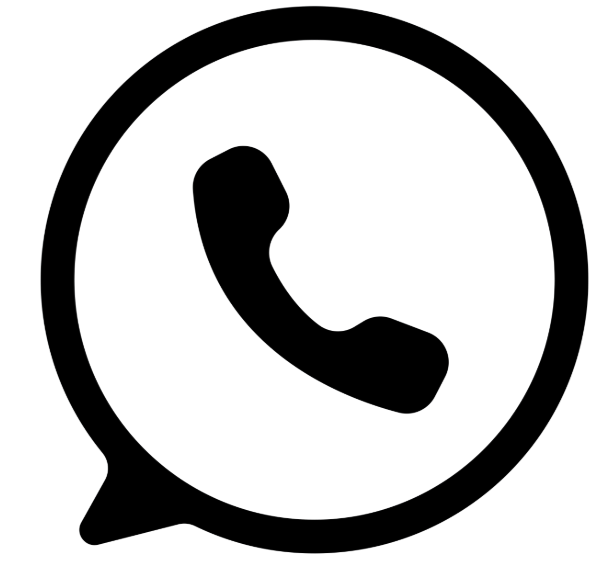 Symbol von WhatsApp mit einem Telefonhörer in einer Sprechblase.